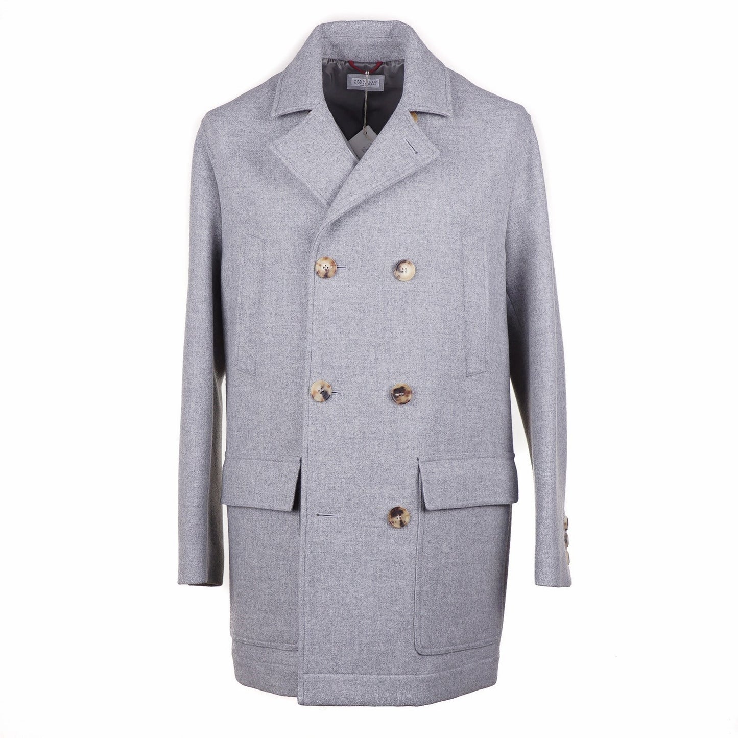 Brunello Cucinelli Light Gray Wool Coat - Top Shelf Apparel