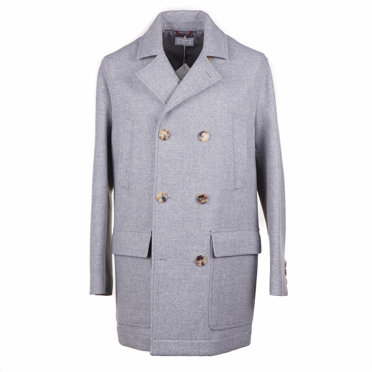 Brunello Cucinelli Light Gray Wool Coat - Top Shelf Apparel
