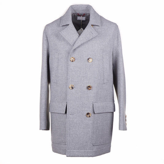 Brunello Cucinelli Light Gray Wool Coat - Top Shelf Apparel