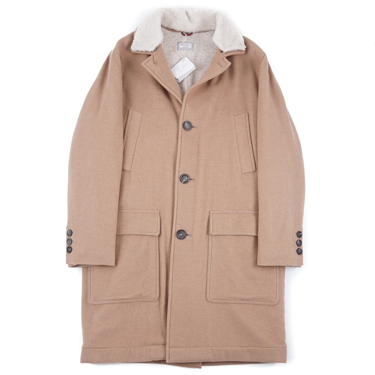 Brunello Cucinelli Cashmere Coat with Shearling Lining - Top Shelf Apparel