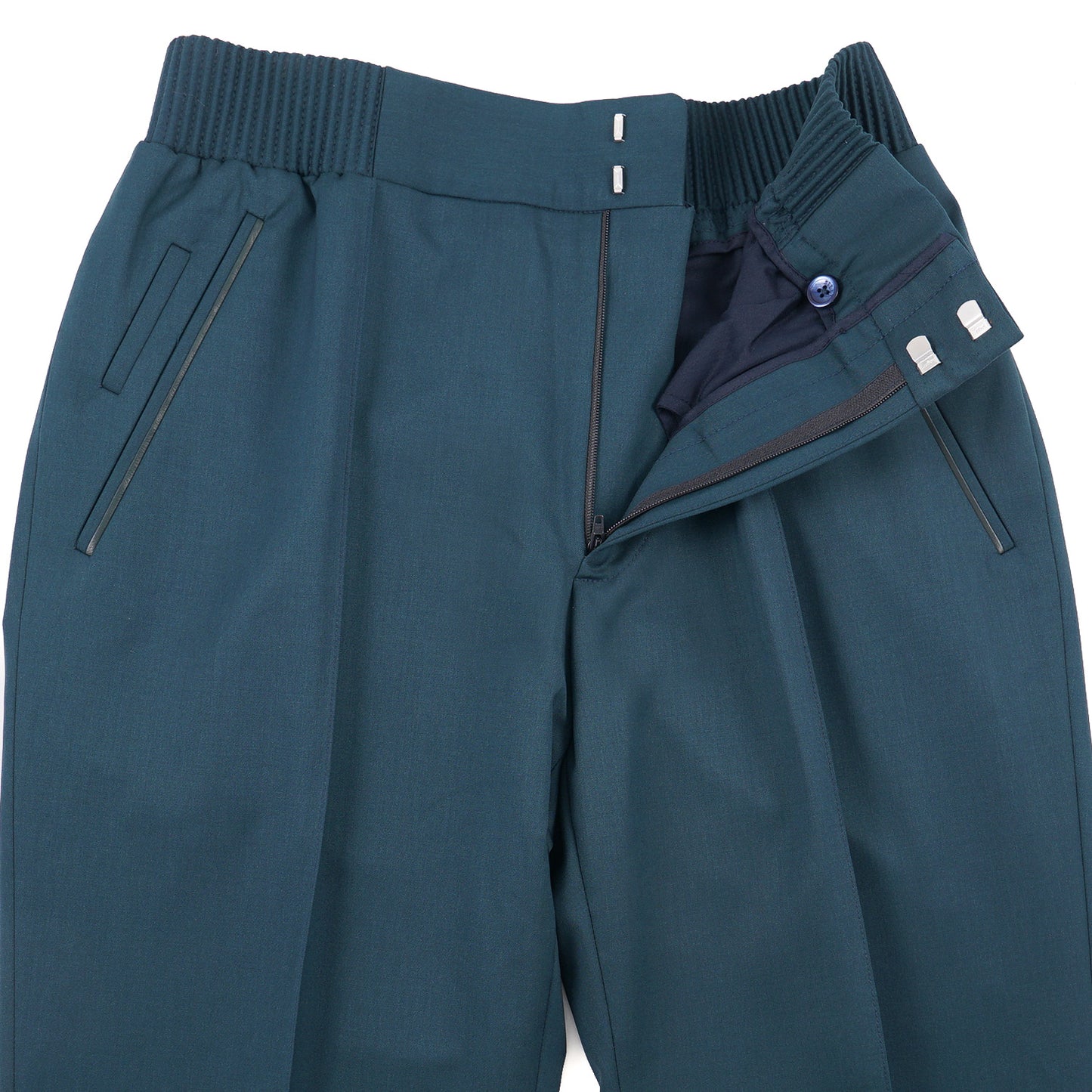 Zilli Wool Jogger Pants with Leather Details - Top Shelf Apparel
