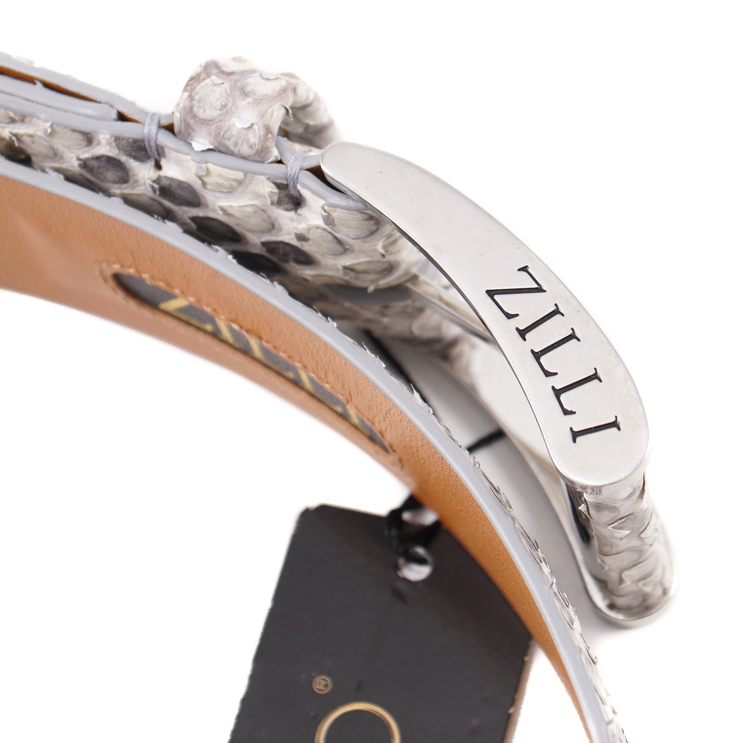 Zilli Belt in Gray and Silver Python - Top Shelf Apparel