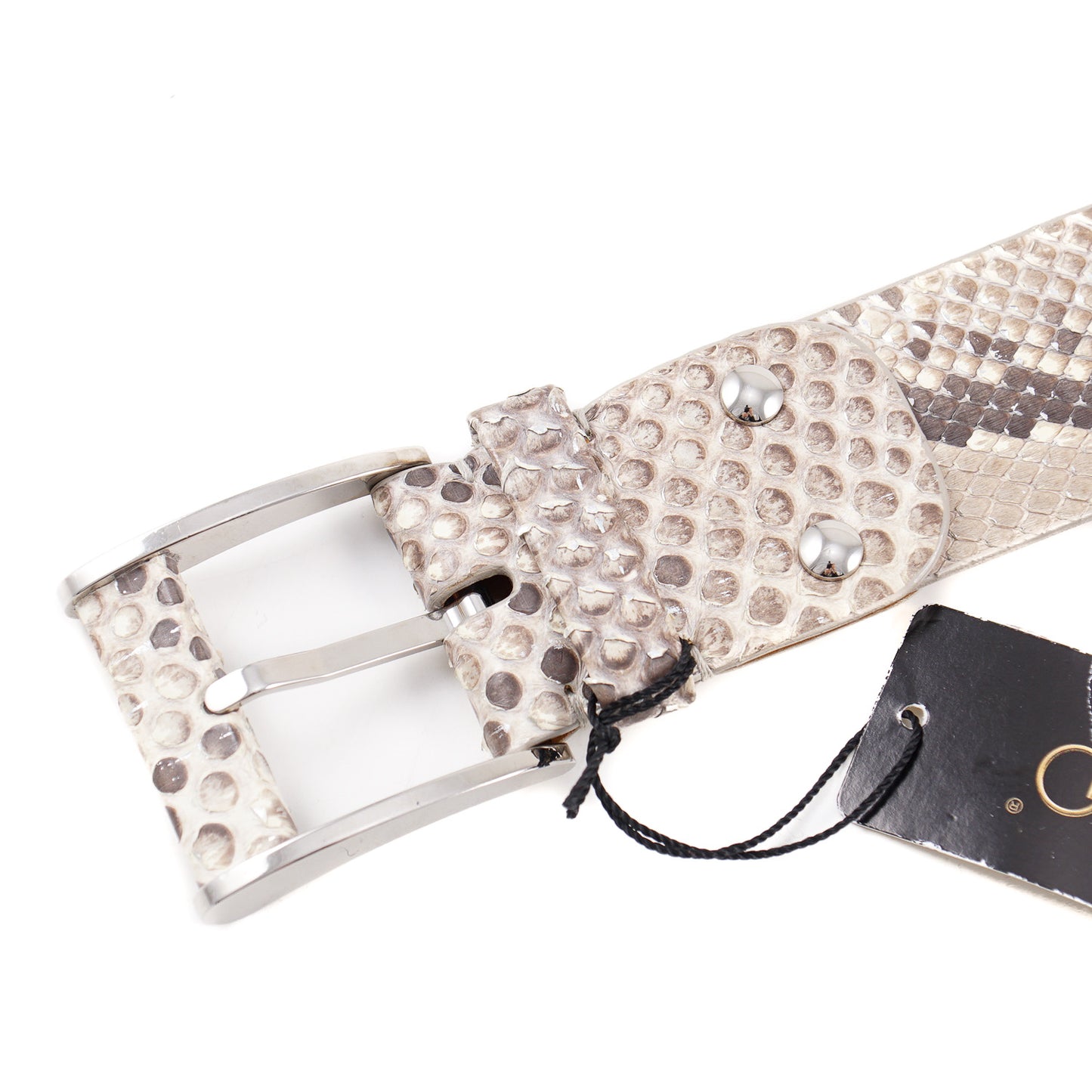 Zilli Belt in Cream and Silver Python - Top Shelf Apparel