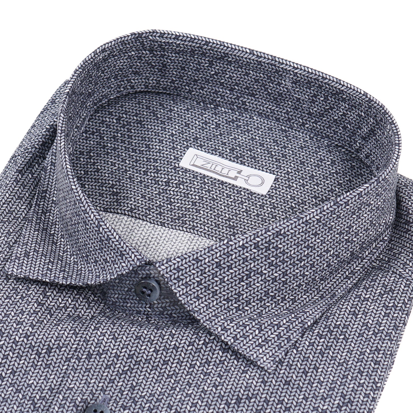 Zilli Cotton Shirt with Chevron Leaf Print - Top Shelf Apparel