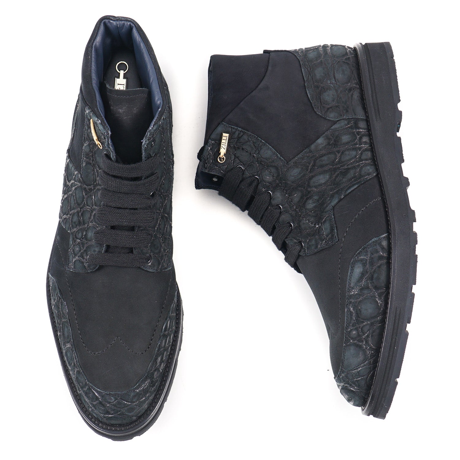 Zilli Crocodile and Nubuck Calf Ankle Boots - Top Shelf Apparel
