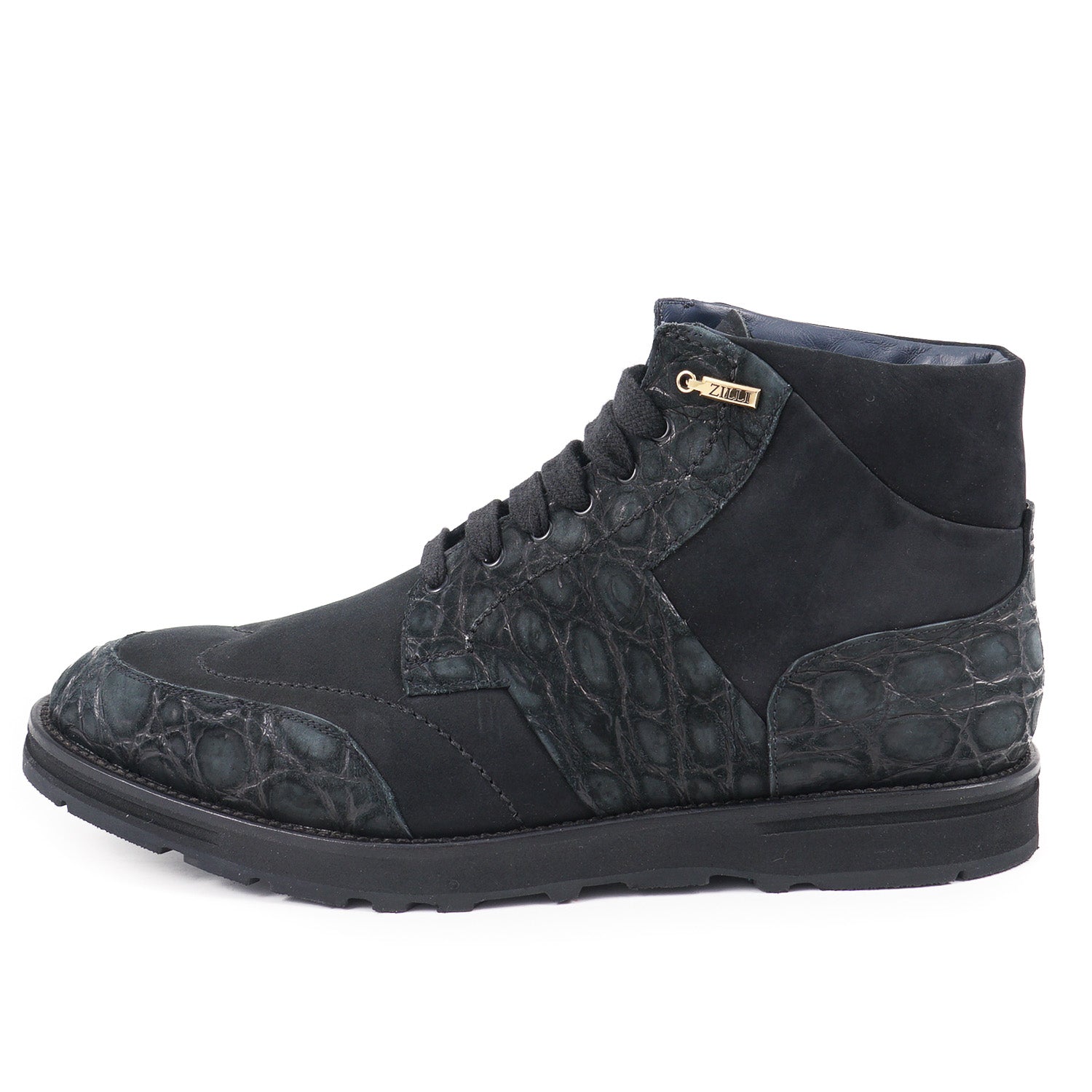 Zilli Crocodile and Nubuck Calf Ankle Boots - Top Shelf Apparel