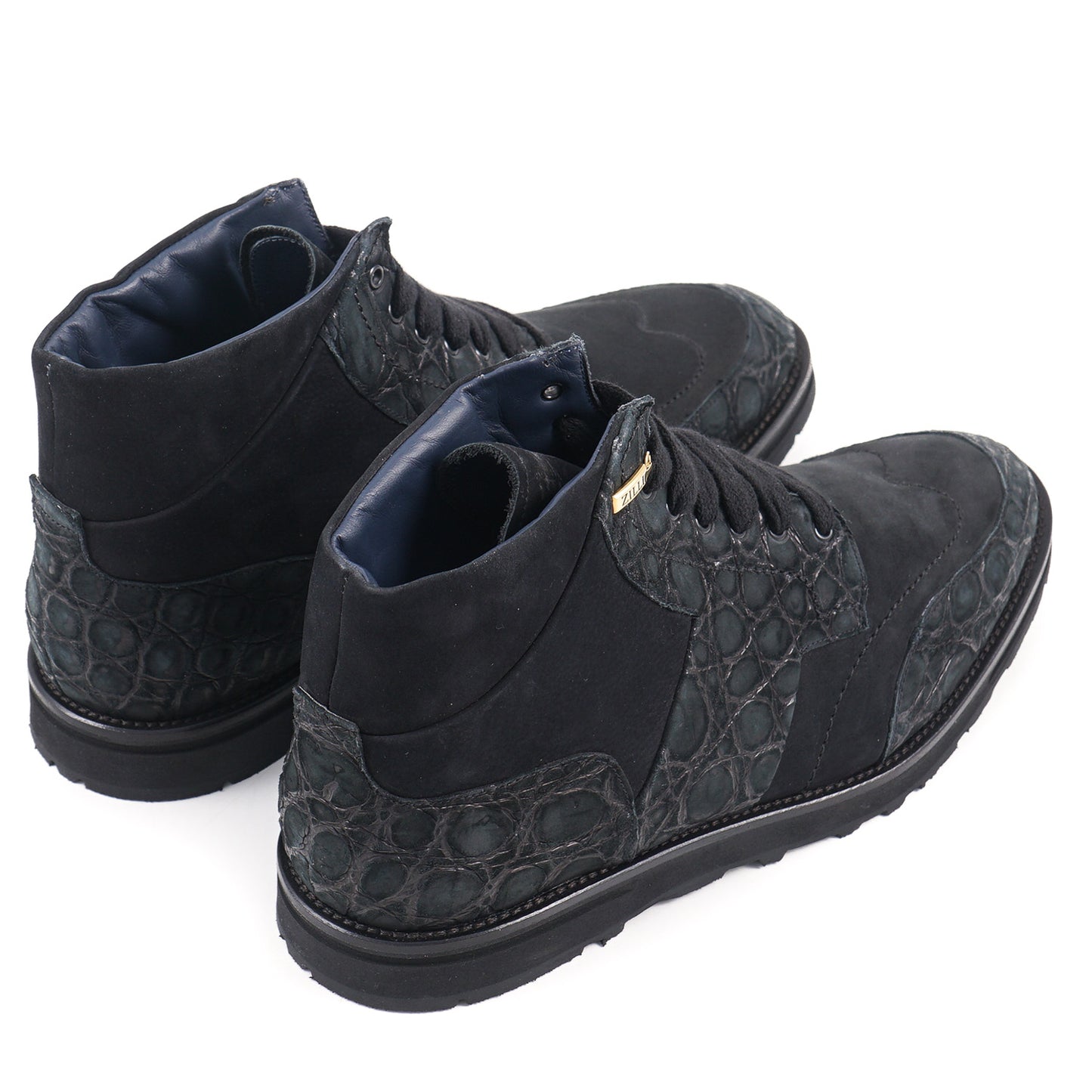Zilli Crocodile and Nubuck Calf Ankle Boots - Top Shelf Apparel