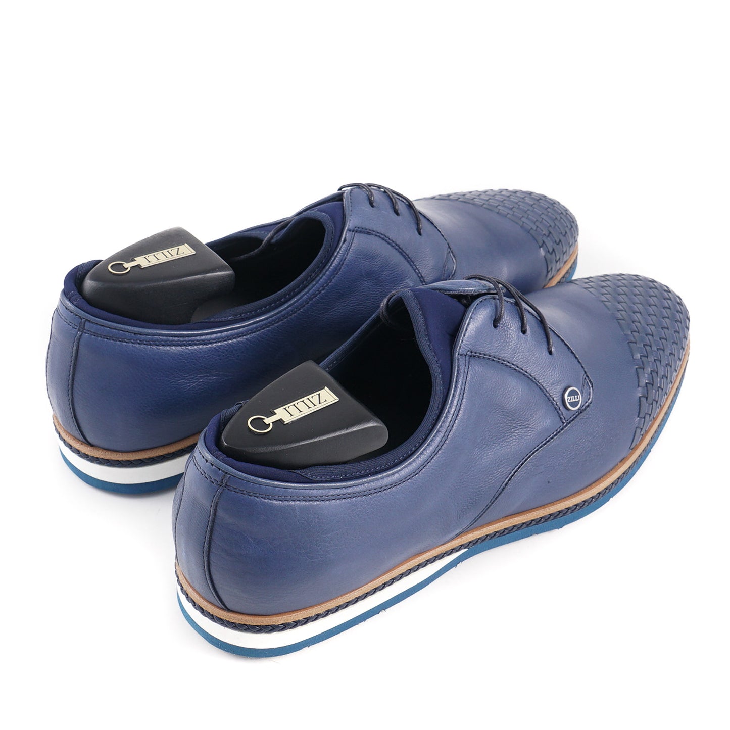 Zilli Calf Leather Derby with Woven Detail - Top Shelf Apparel