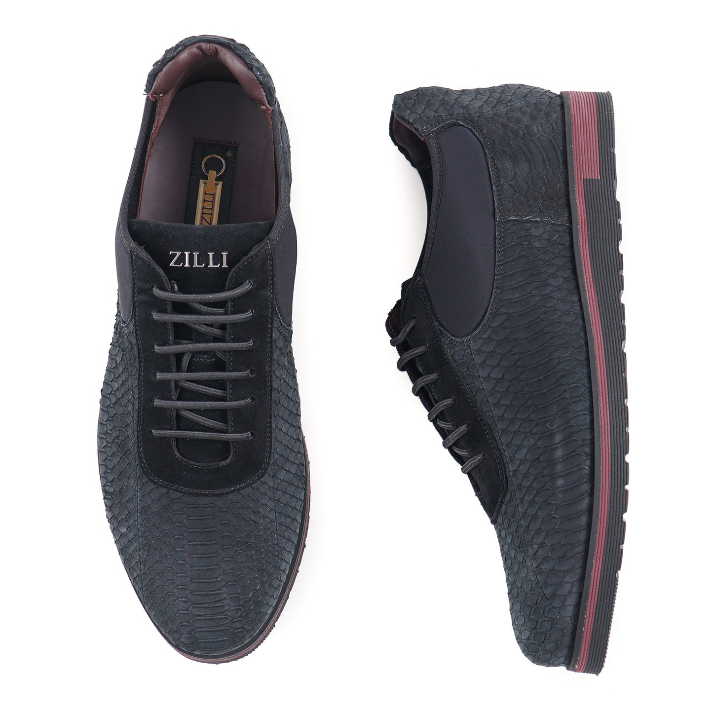 Zilli Matte Black Python Sneakers - Top Shelf Apparel