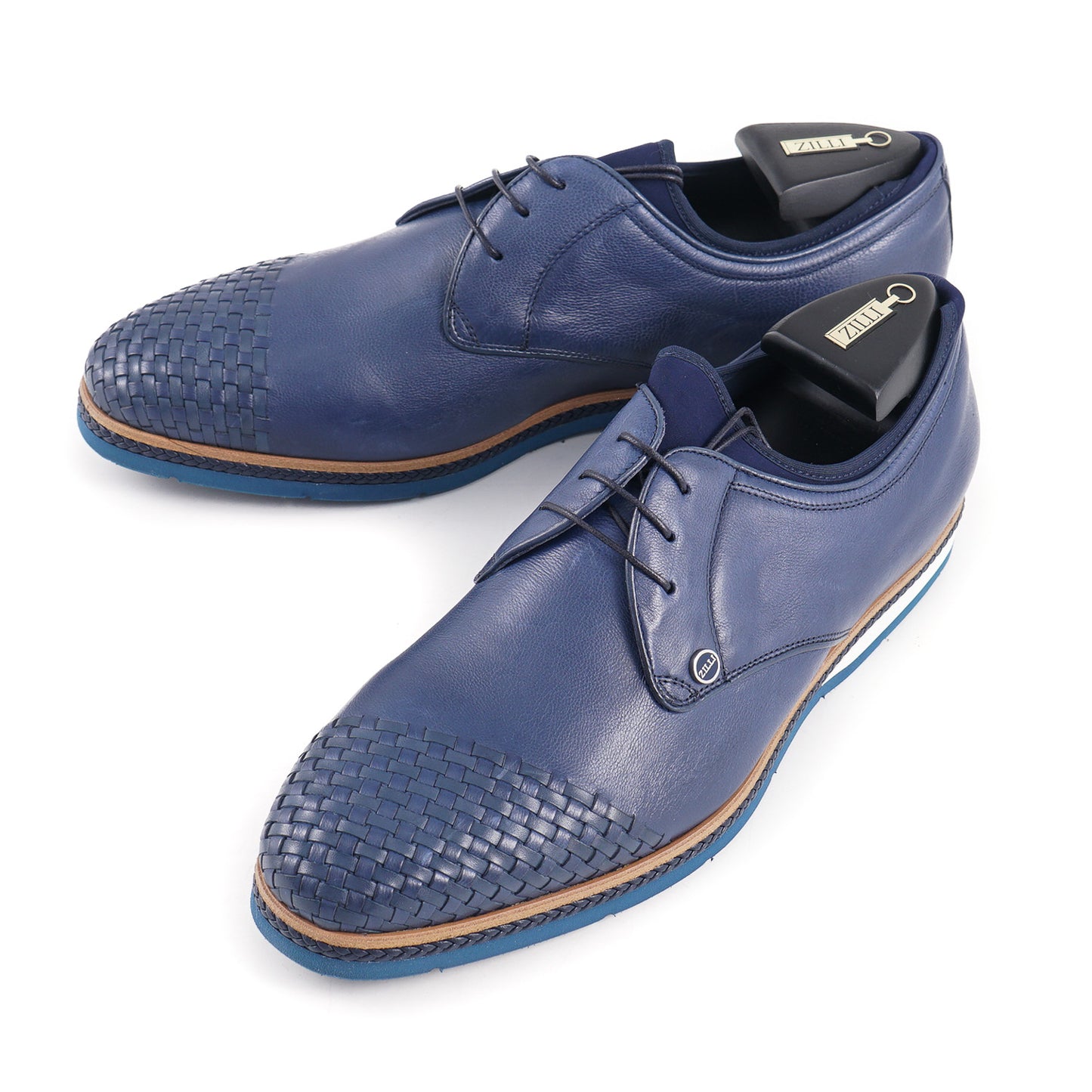 Zilli Calf Leather Derby with Woven Detail - Top Shelf Apparel
