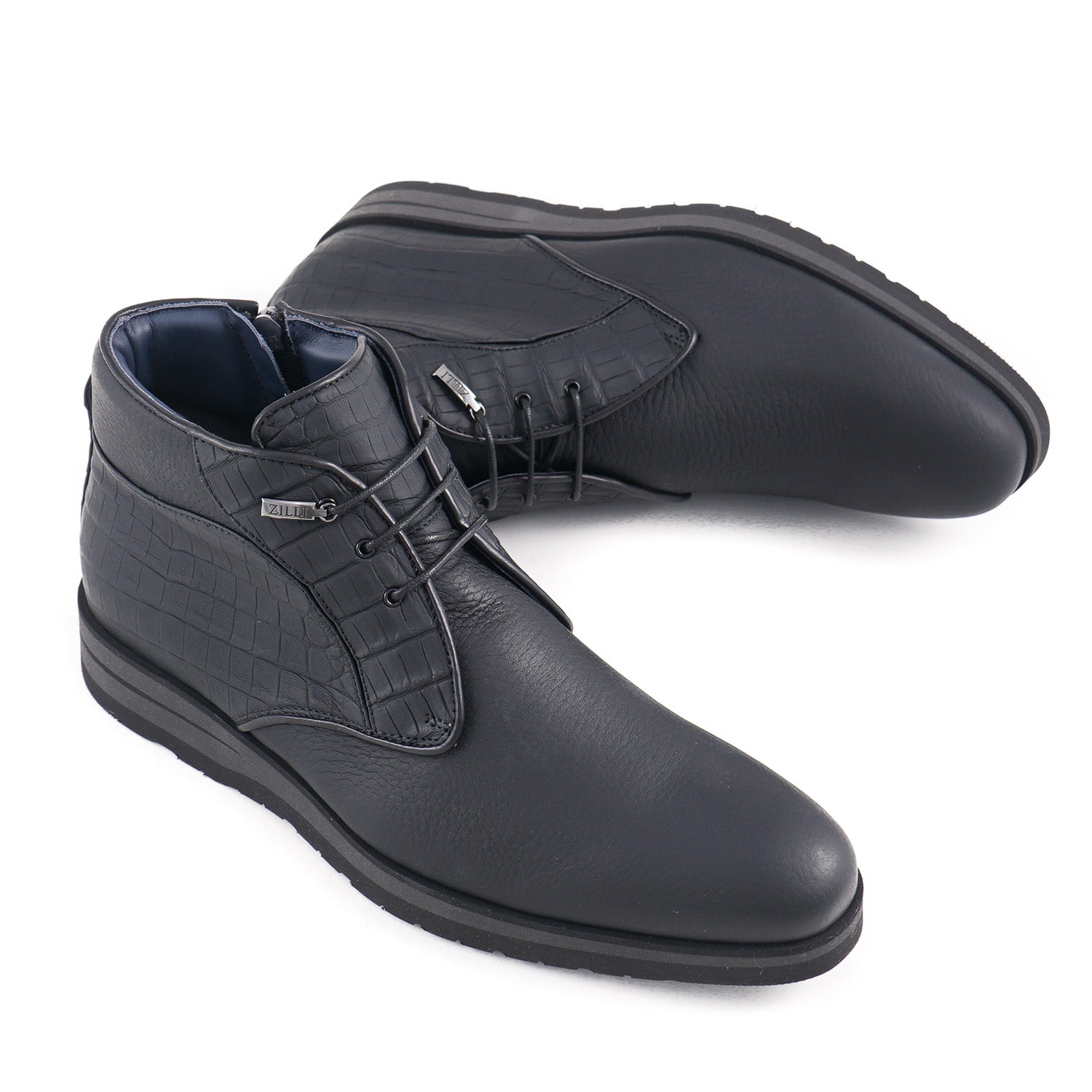 Zilli Crocodile and Satin Calf Ankle Boots - Top Shelf Apparel