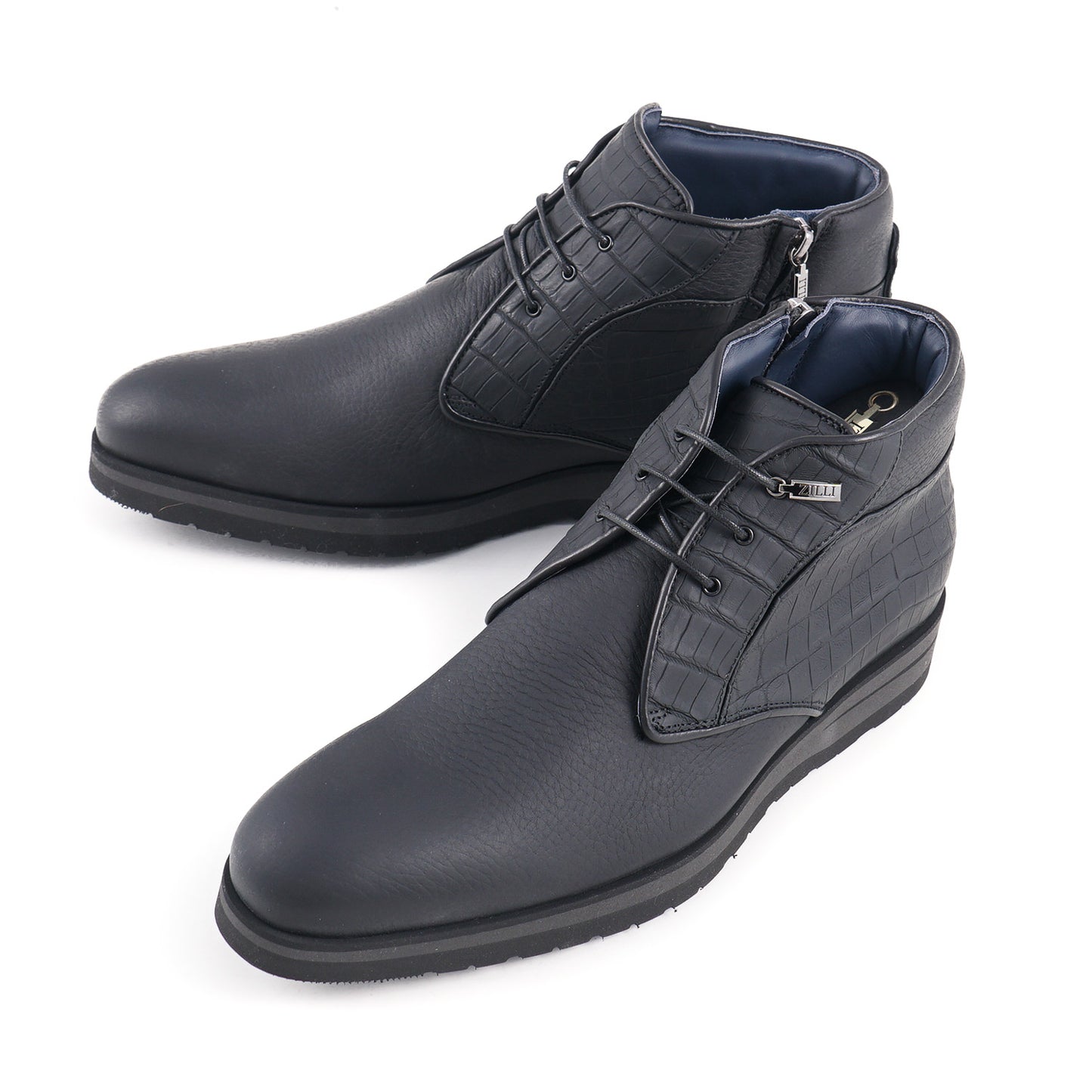 Zilli Crocodile and Satin Calf Ankle Boots - Top Shelf Apparel