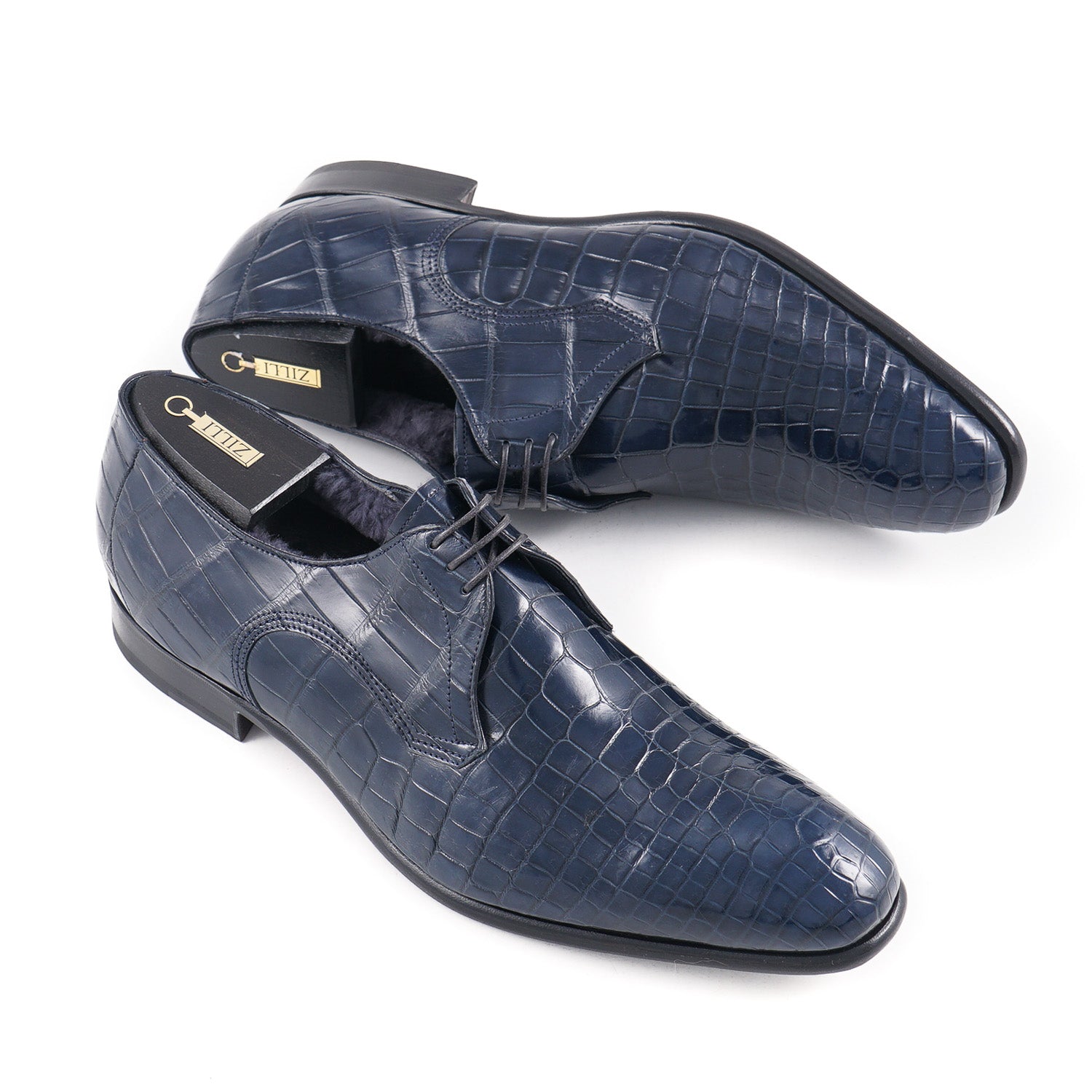 Zilli Beaver Fur Lined Crocodile Derby 12 Zilli Beaver Fur Lined Crocodile Derby 12