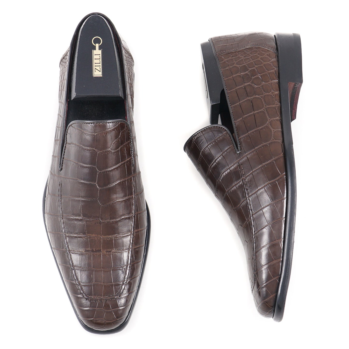 Zilli Chocolate Full Crocodile Loafers - Top Shelf Apparel