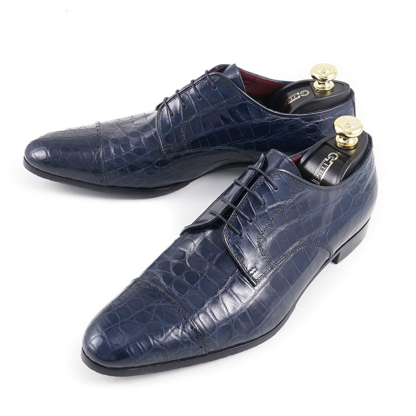 Zilli Navy Blue Full Alligator Derby - Top Shelf Apparel