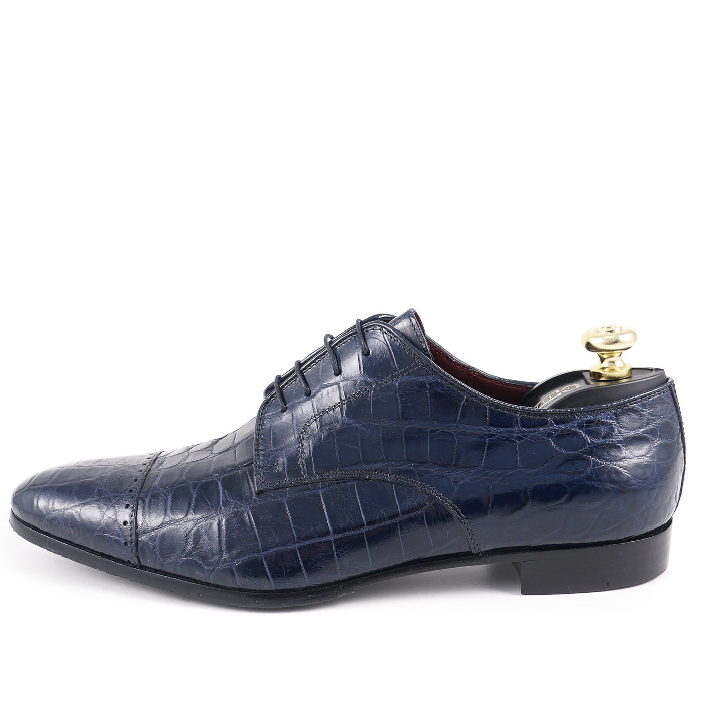 Zilli Navy Blue Full Alligator Derby - Top Shelf Apparel