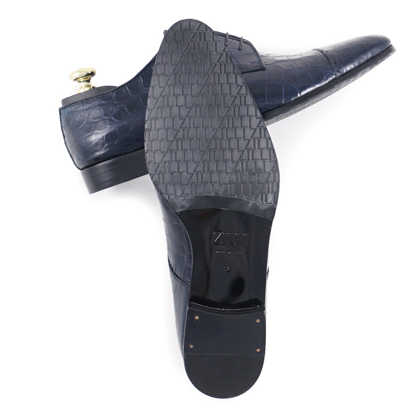 Zilli Navy Blue Full Alligator Derby - Top Shelf Apparel