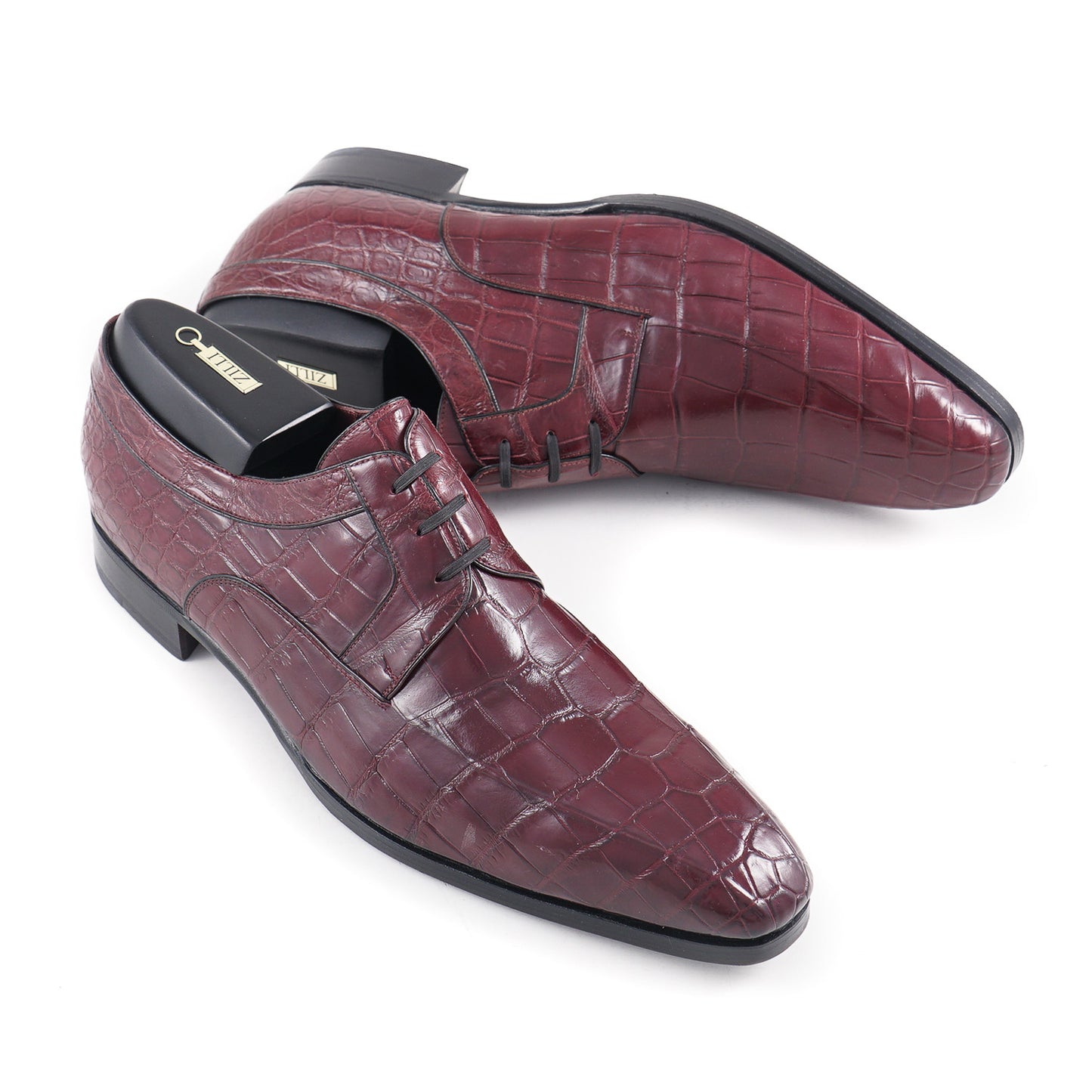 Zilli Burgundy Full Crocodile Derby - Top Shelf Apparel