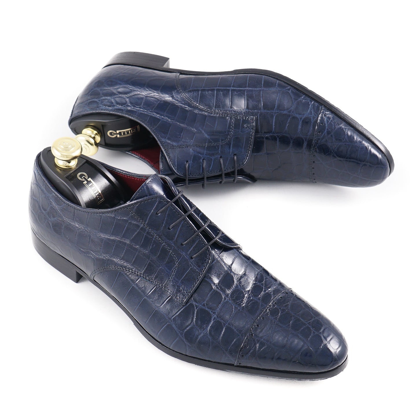 Zilli Navy Blue Full Alligator Derby - Top Shelf Apparel