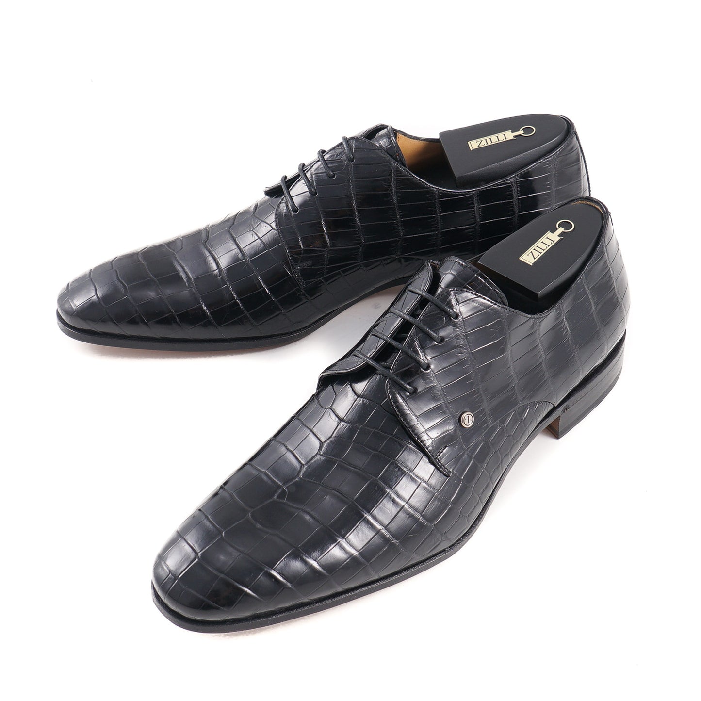 Zilli Black Full Crocodile Derby - Top Shelf Apparel