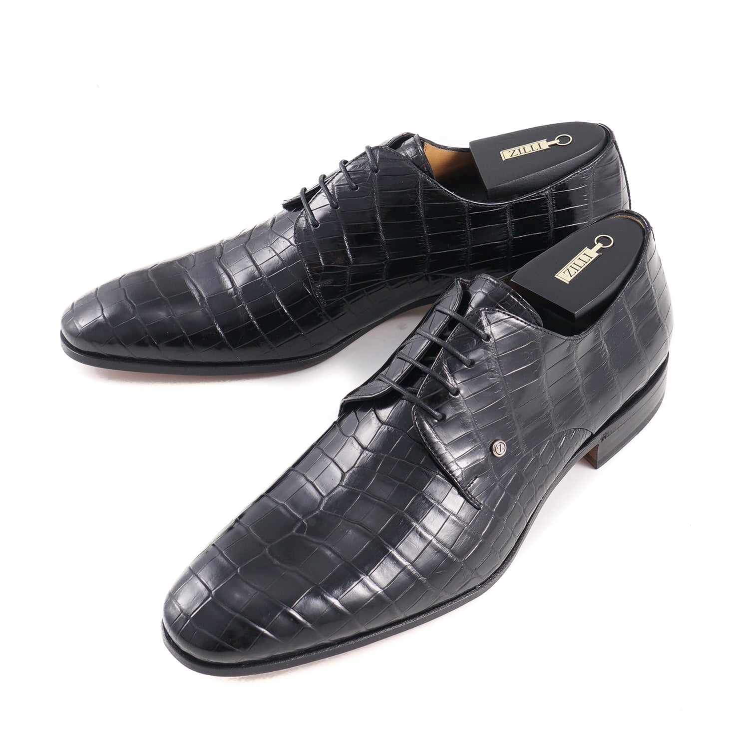 Zilli Black Full Crocodile Derby - Top Shelf Apparel