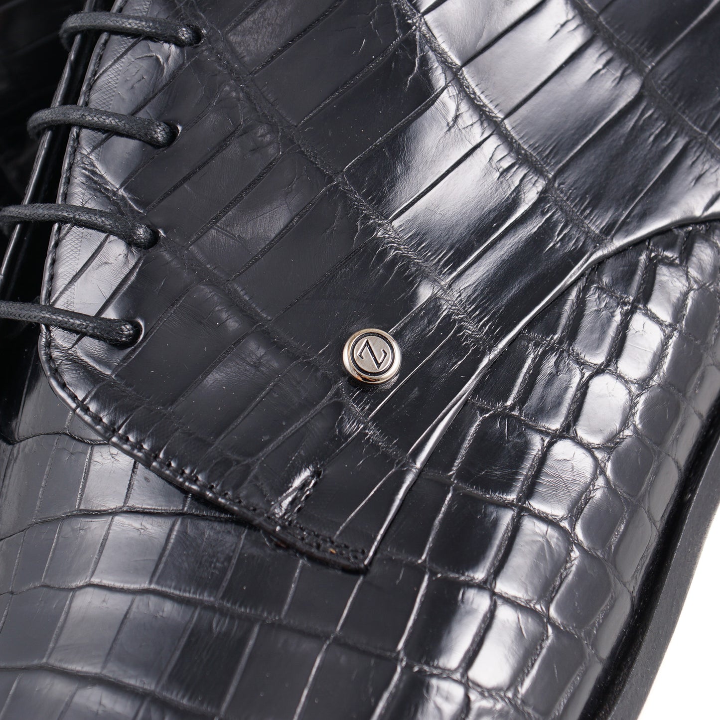 Zilli Black Full Crocodile Derby - Top Shelf Apparel