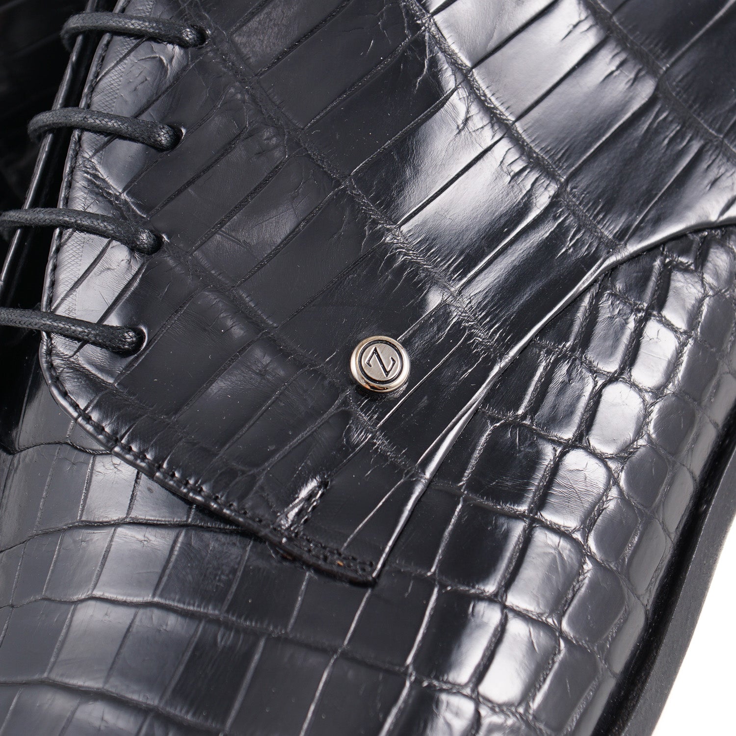Zilli Black Full Crocodile Derby - Top Shelf Apparel