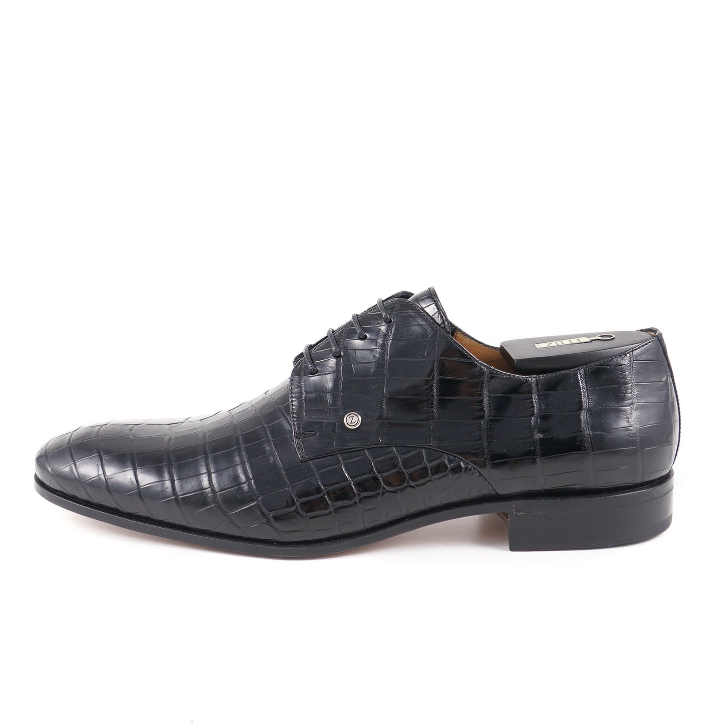 Zilli Black Full Crocodile Derby - Top Shelf Apparel