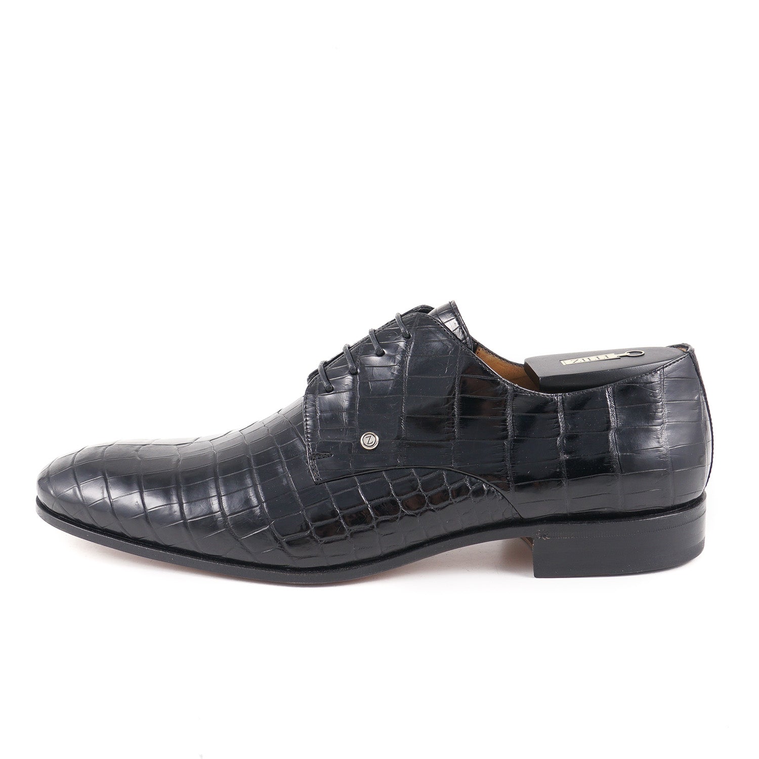Zilli Black Full Crocodile Derby - Top Shelf Apparel