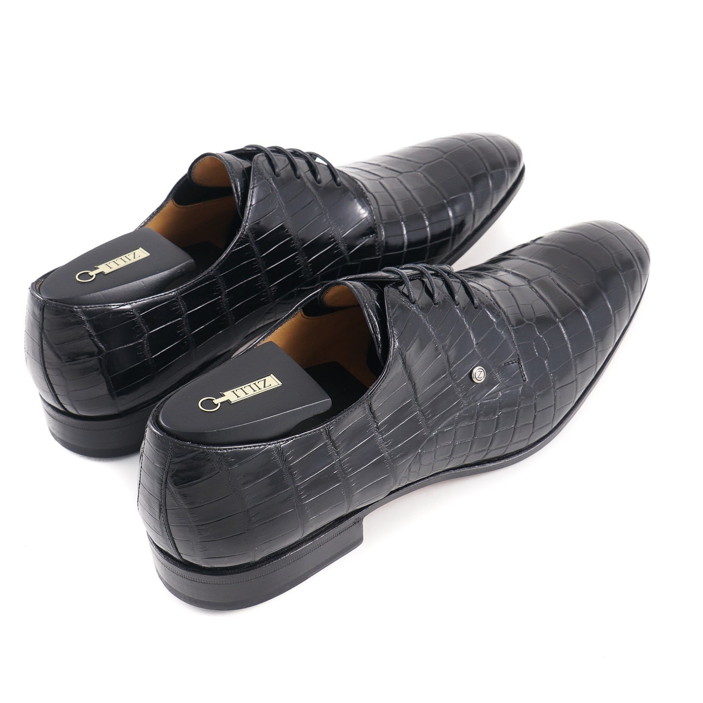 Zilli Black Full Crocodile Derby - Top Shelf Apparel