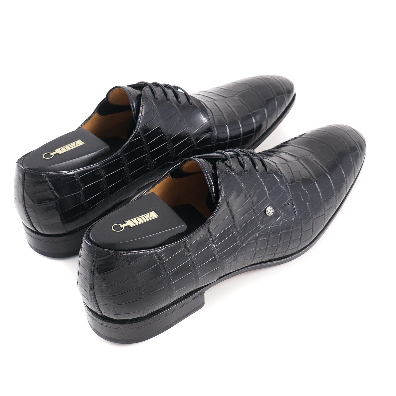 Zilli Black Full Crocodile Derby - Top Shelf Apparel