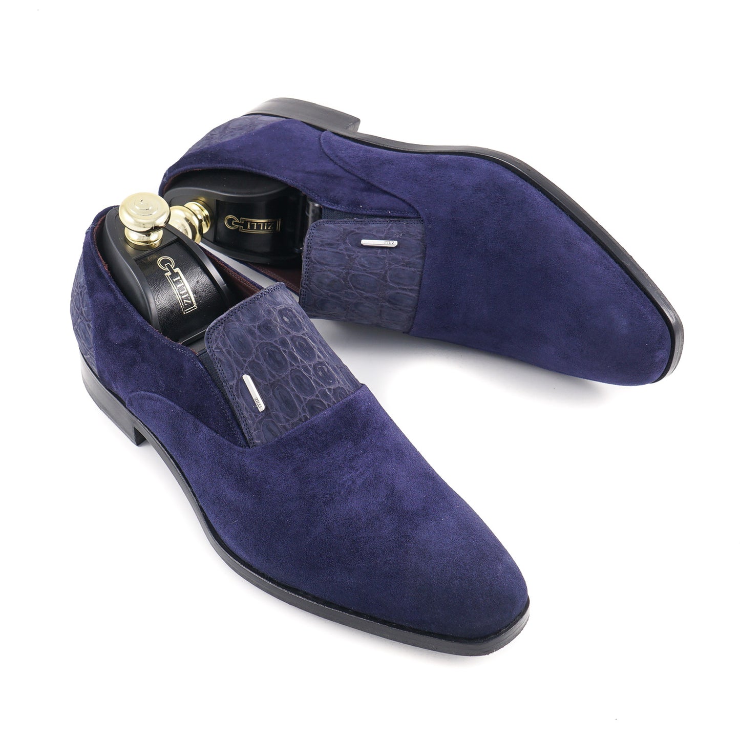 Zilli Calf Suede and Caiman Loafers - Top Shelf Apparel