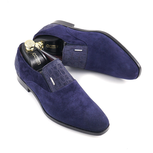Zilli Calf Suede and Caiman Loafers - Top Shelf Apparel