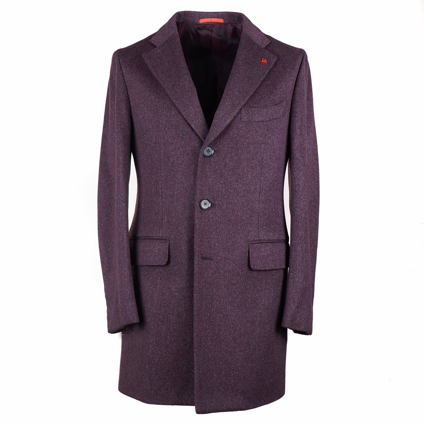 Isaia Purple Mélange Wool Overcoat - Top Shelf Apparel