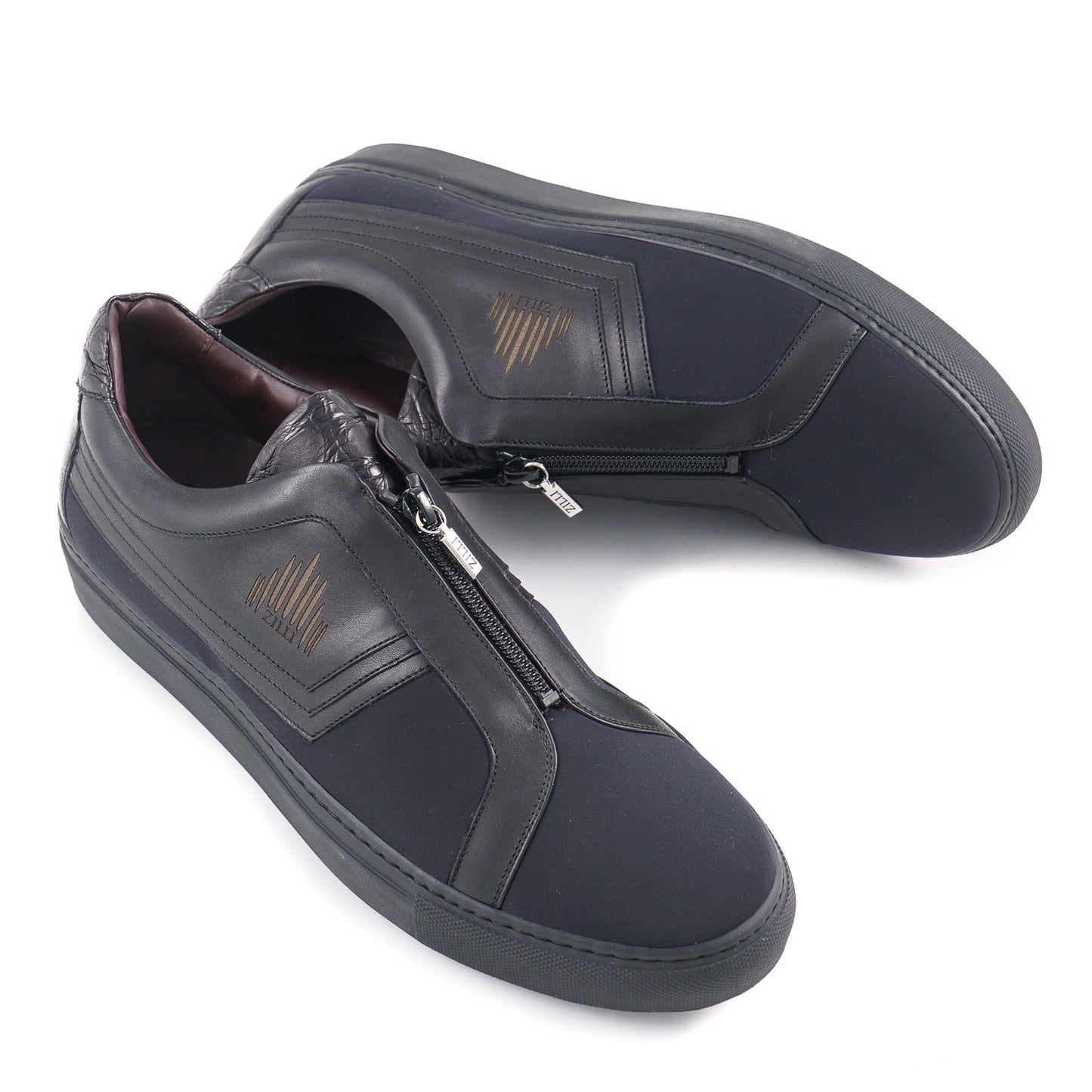 Zilli Neoprene and Calf Leather Sneakers - Top Shelf Apparel
