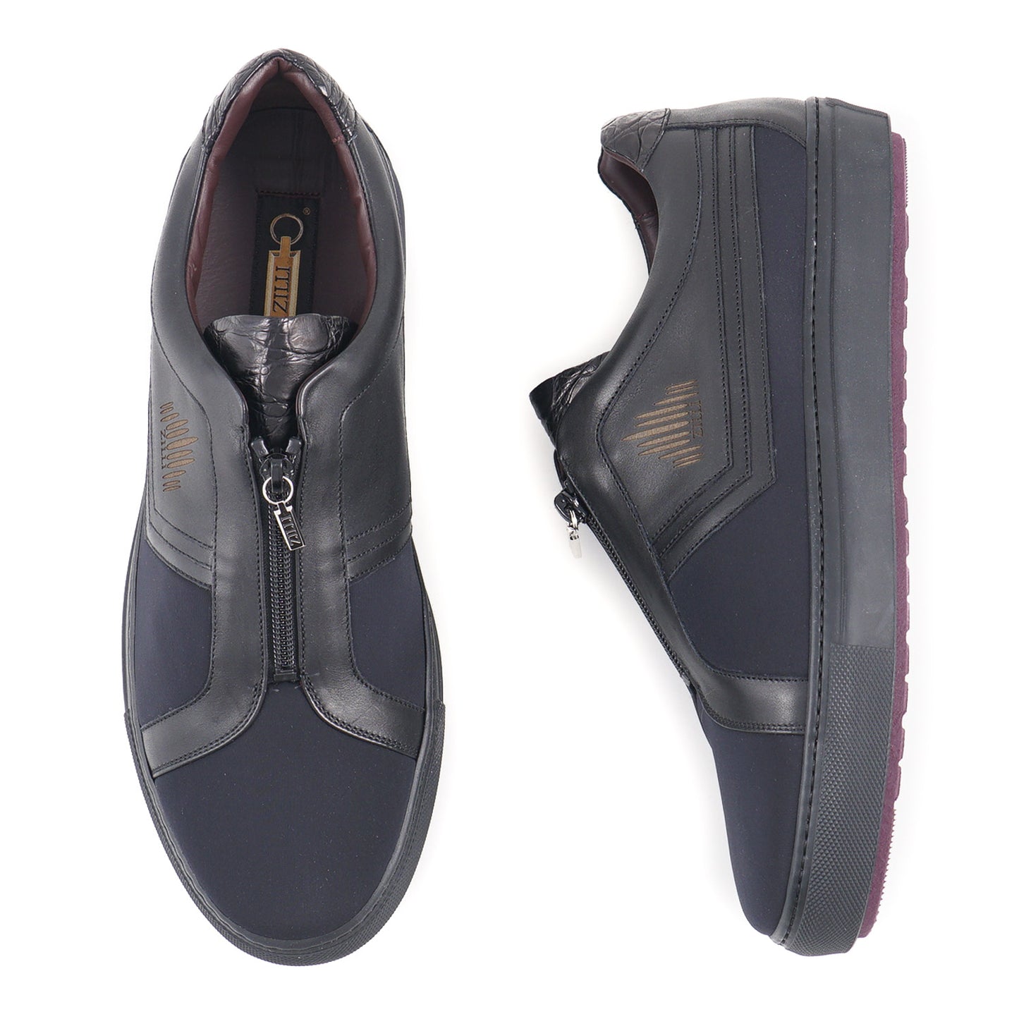 Zilli Neoprene and Calf Leather Sneakers - Top Shelf Apparel