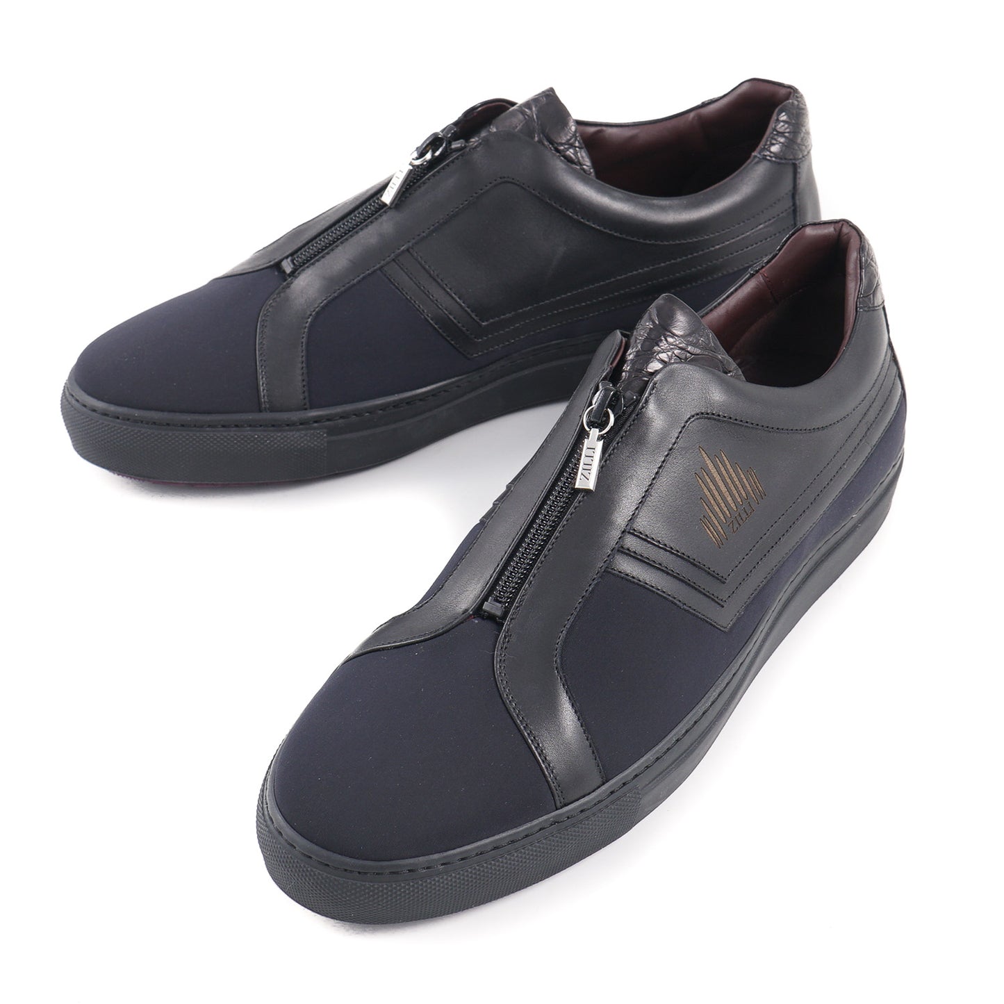Zilli Neoprene and Calf Leather Sneakers - Top Shelf Apparel