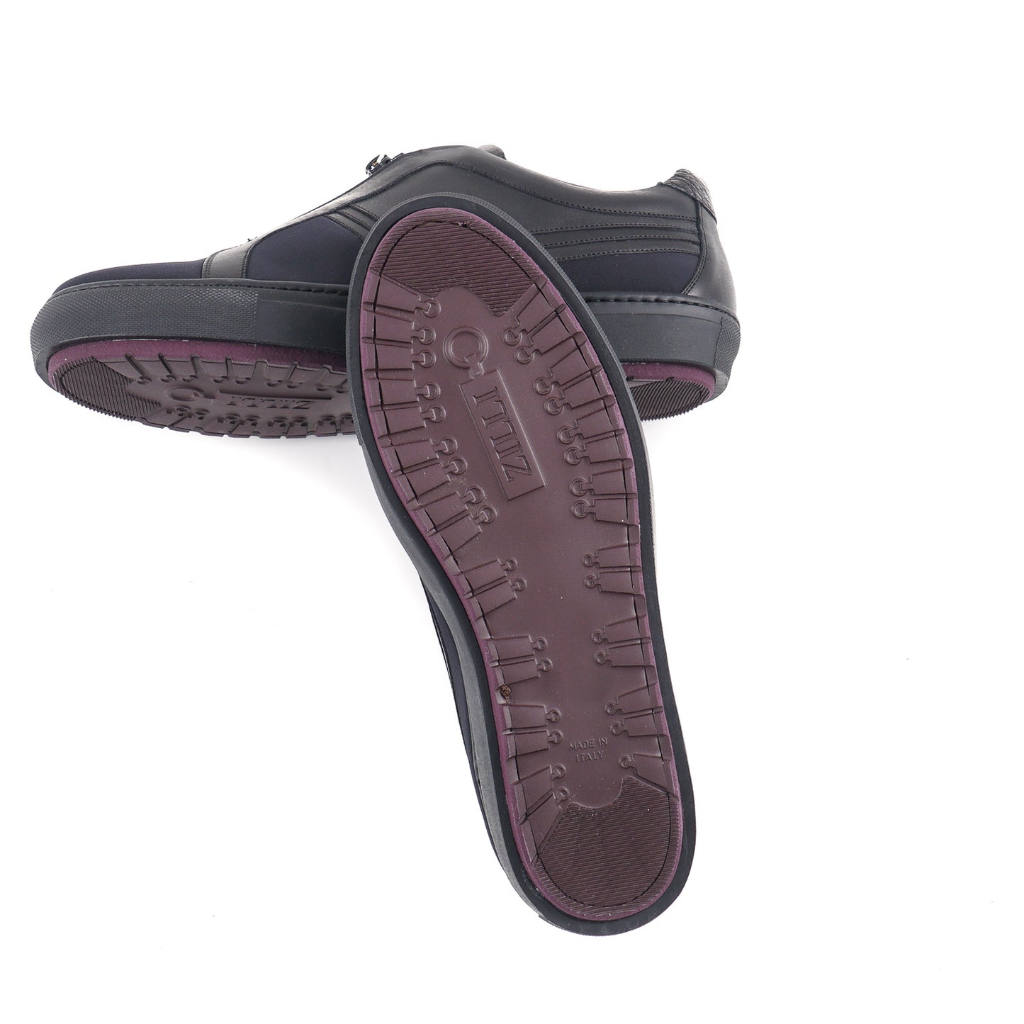 Zilli Neoprene and Calf Leather Sneakers - Top Shelf Apparel