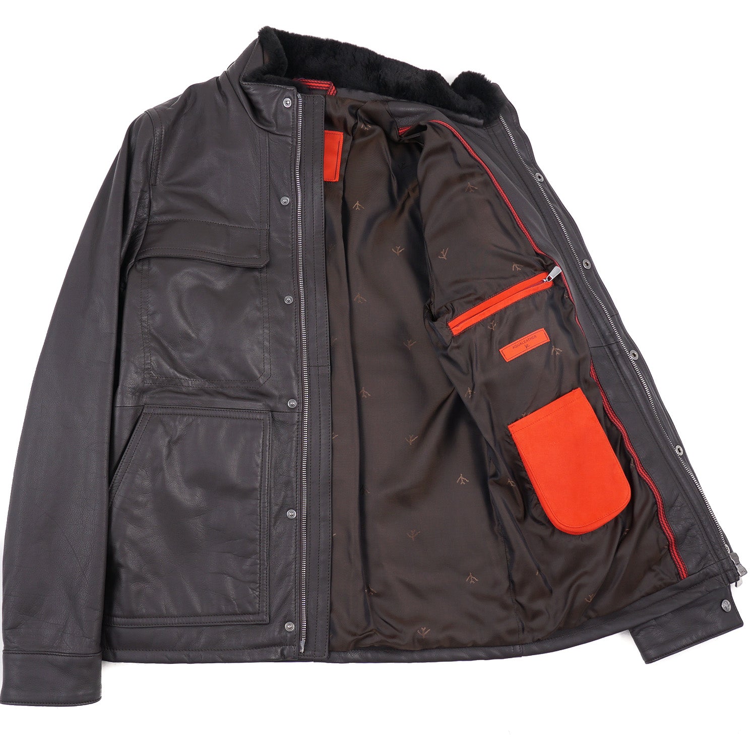 Isaia Leather Jacket with Fur Collar - Top Shelf Apparel