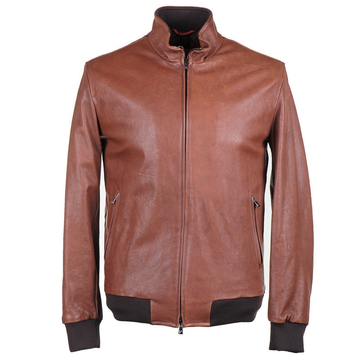 Isaia Lambskin Leather Bomber Jacket - Top Shelf Apparel