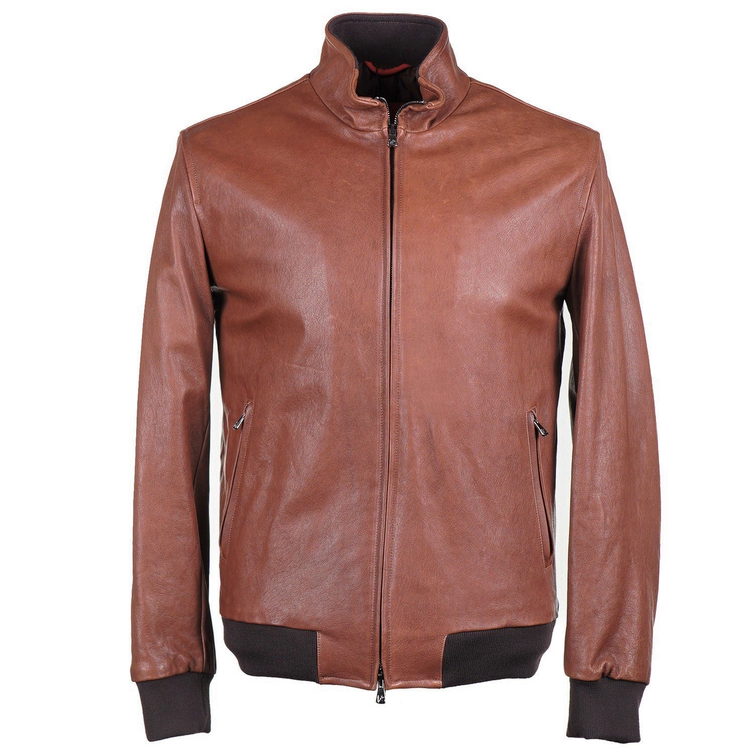 Isaia Lambskin Leather Bomber Jacket - Top Shelf Apparel