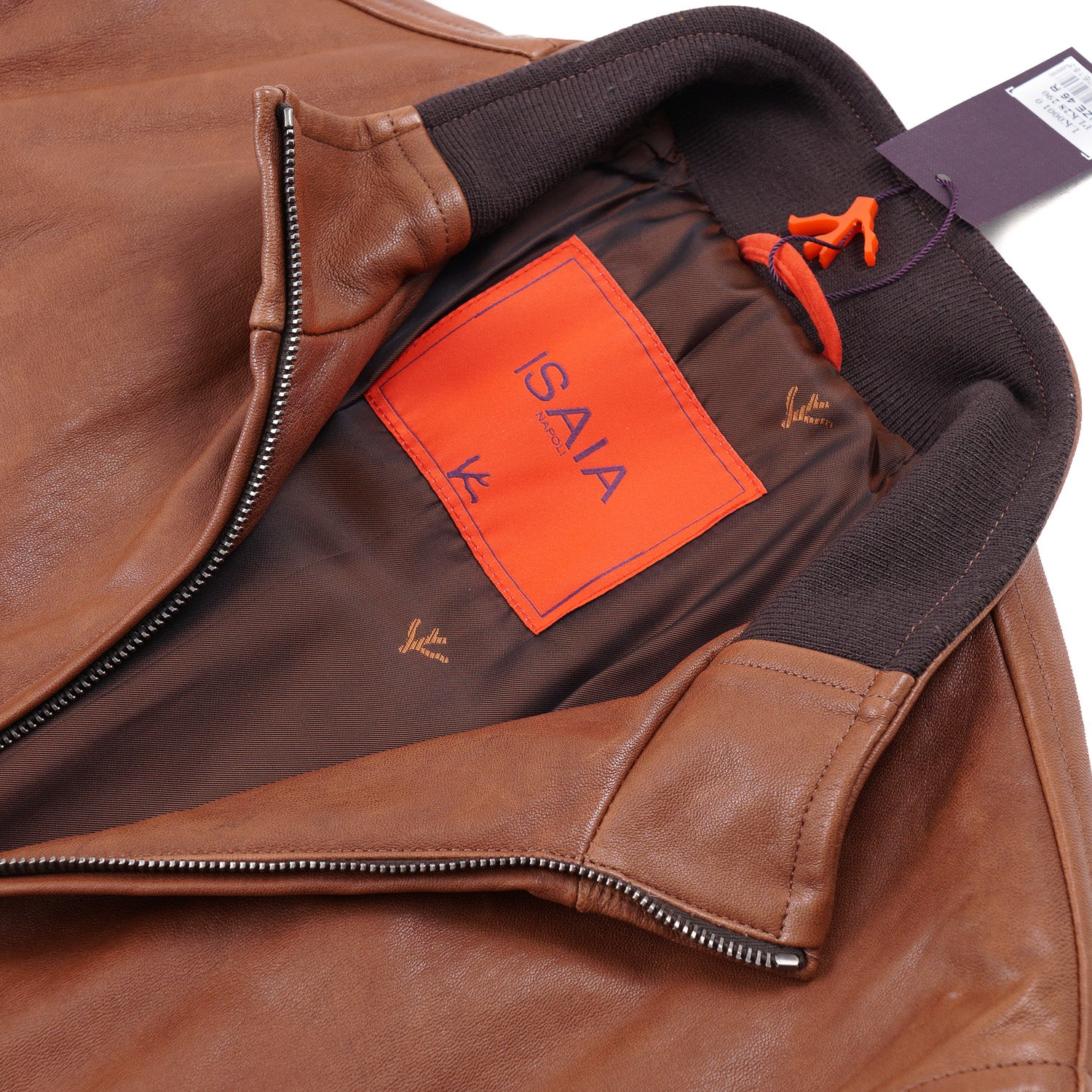 Isaia Lambskin Leather Bomber Jacket - Top Shelf Apparel