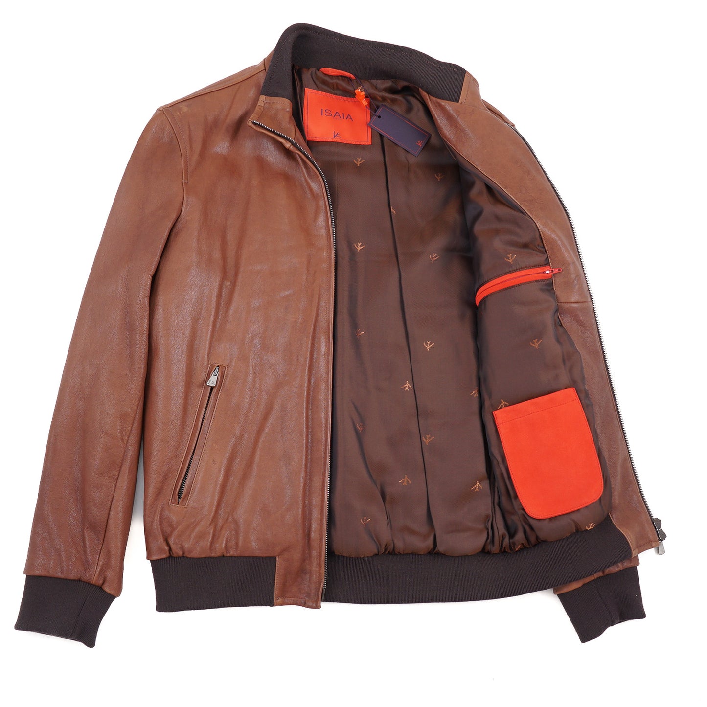 Isaia Lambskin Leather Bomber Jacket - Top Shelf Apparel