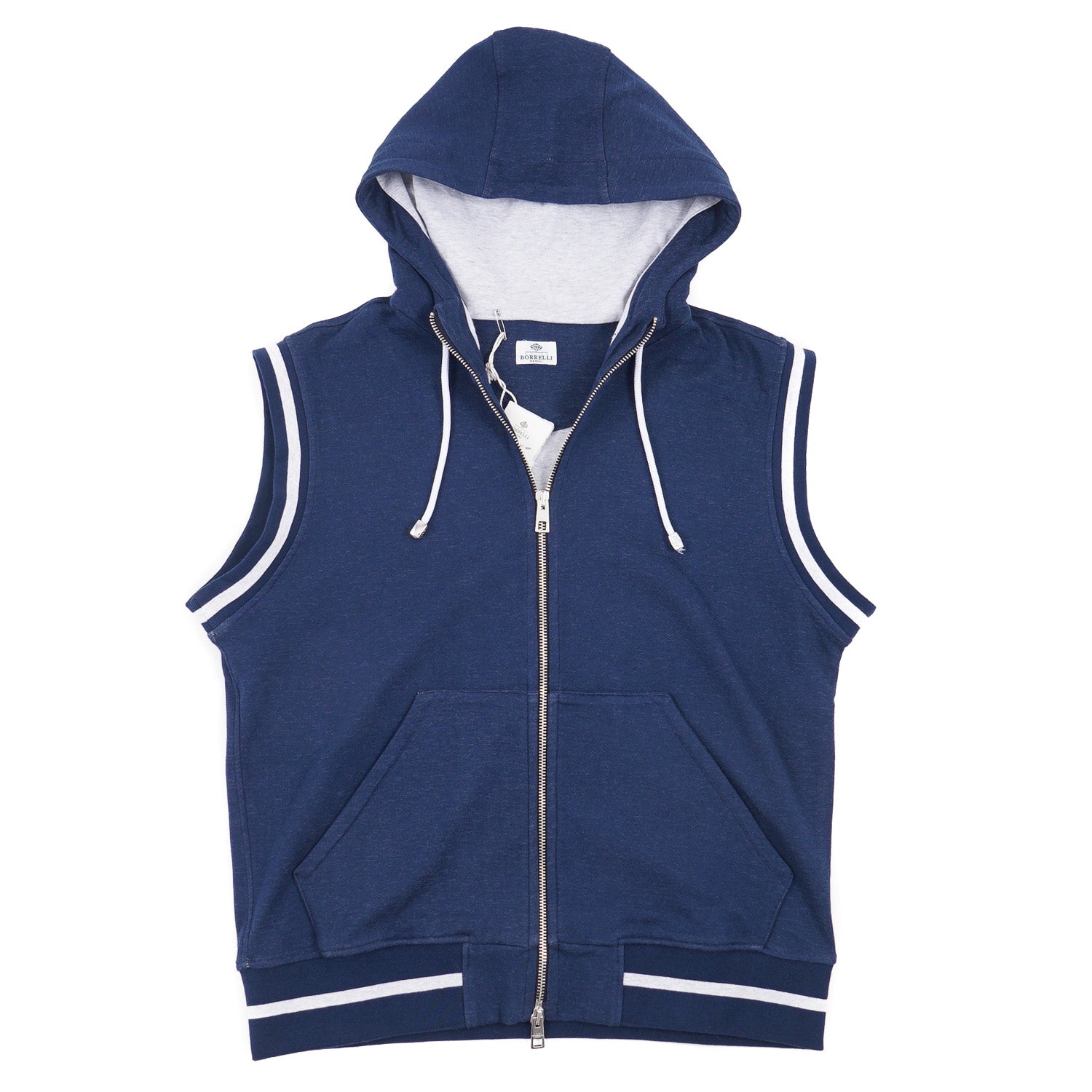 Borrelli Sleeveless Hooded Sweatshirt-Vest - Top Shelf Apparel