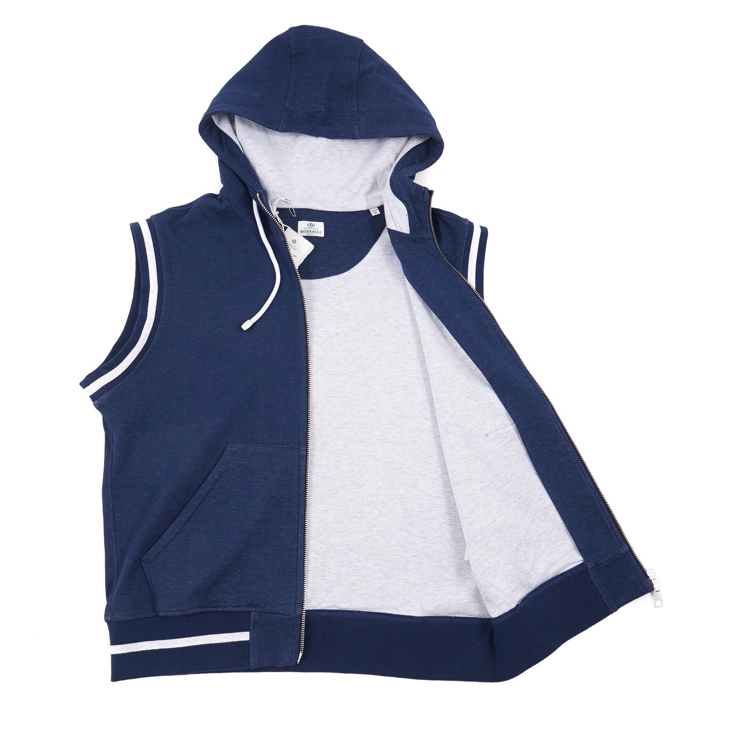 Borrelli Sleeveless Hooded Sweatshirt-Vest - Top Shelf Apparel