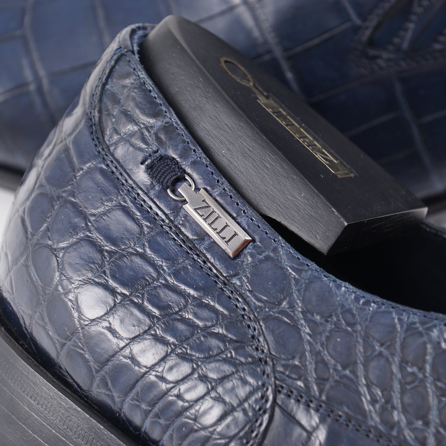 Zilli Navy Blue Full Crocodile Loafers - Top Shelf Apparel