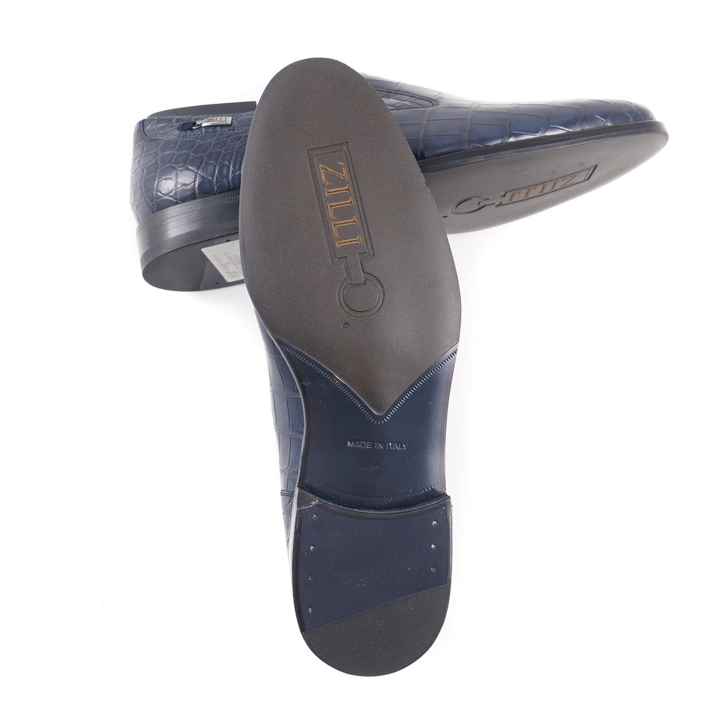 Zilli Navy Blue Full Crocodile Loafers - Top Shelf Apparel