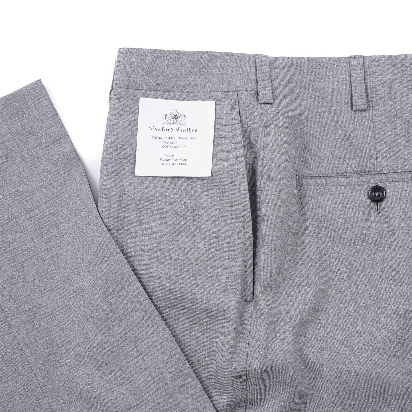 Oxxford Gray Super 140s Wool Pants - Top Shelf Apparel