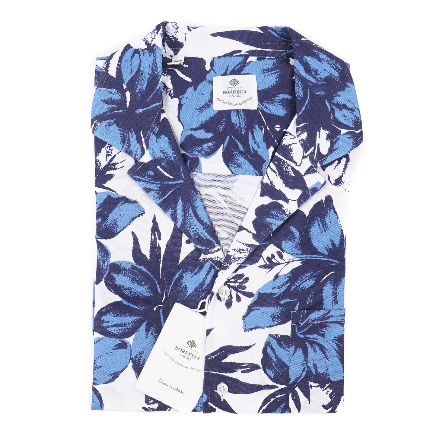 Luigi Borrelli Tropical Floral Jersey Cotton Shirt - Top Shelf Apparel