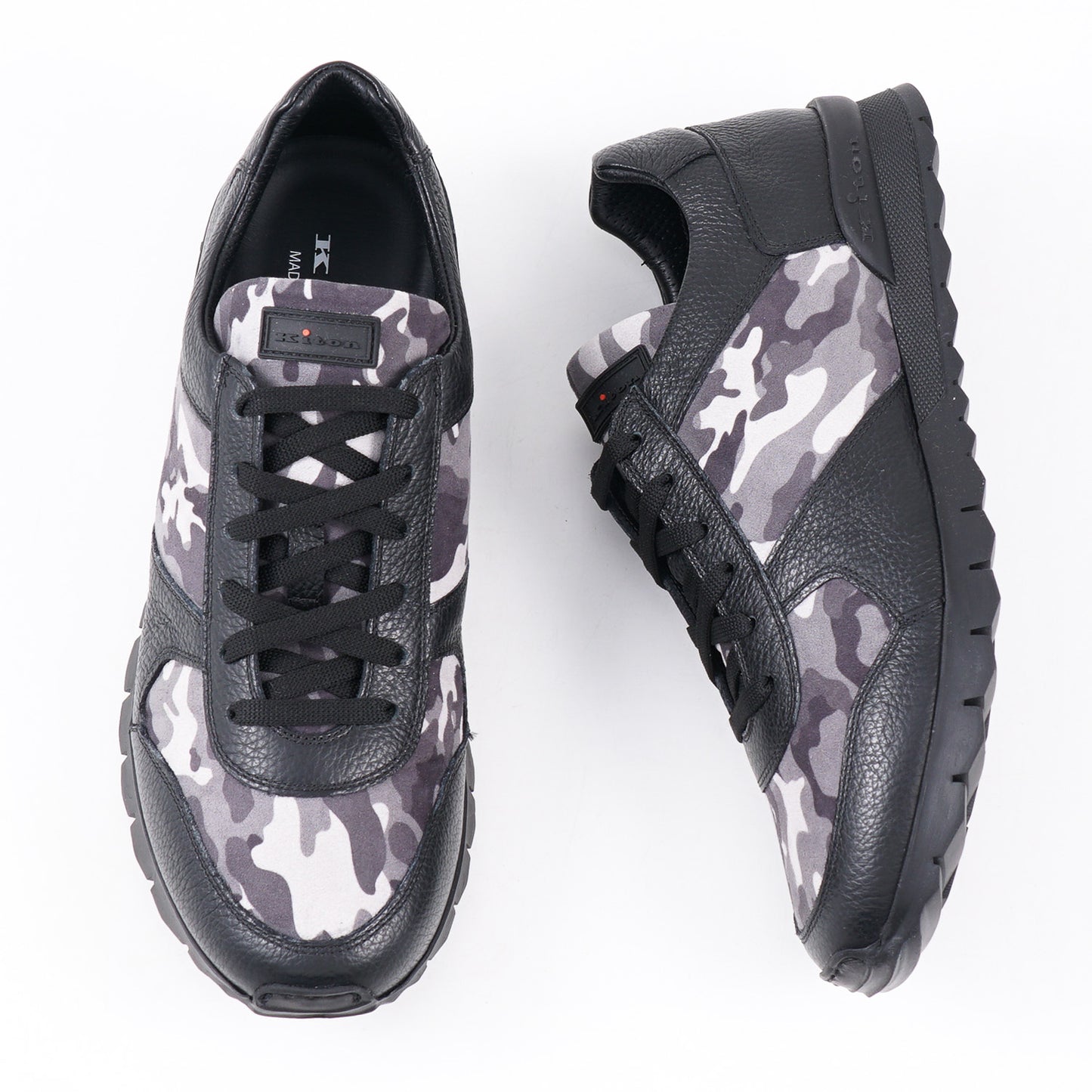 Kiton Camo Print Leather Sneakers - Top Shelf Apparel